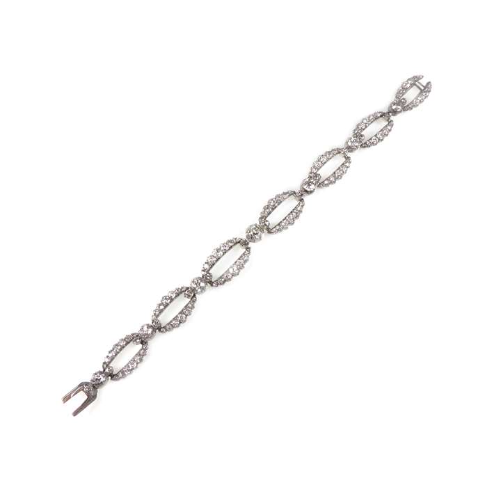 19th century diamond oval link bracelet